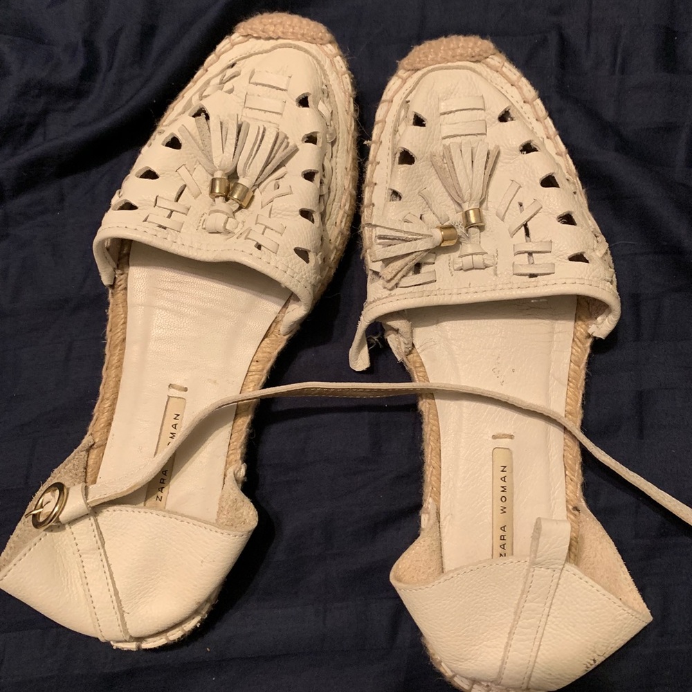White decorative espadrilles